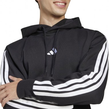 ADIDAS ESSENTIALS 3S HOODIE BLACK/WHITE