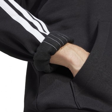 ADIDAS ESSENTIALS 3S HOODIE BLACK/WHITE