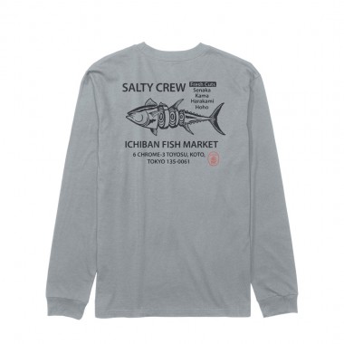 SALTY CREW BRUCE LS TEE QUARRY