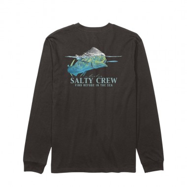 SALTY CREW MAHI SURFACE LS TEE BLACK