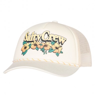SALTY CREW PITSTOP TRUCKER CAP OFF WHITE