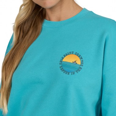 SALTY CREW SUNSET W CREWNECK TURQUOISE