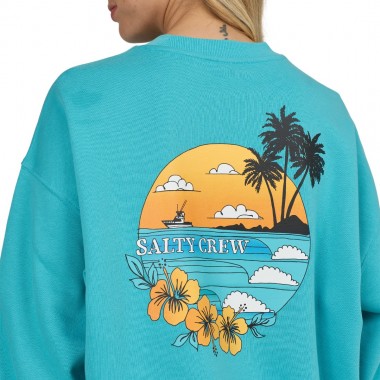 SALTY CREW SUNSET W CREWNECK TURQUOISE