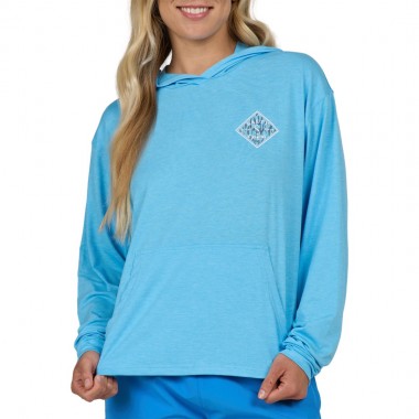 SALTY CREW TIPPET FILL W TECH HOODIE POOL BLUE