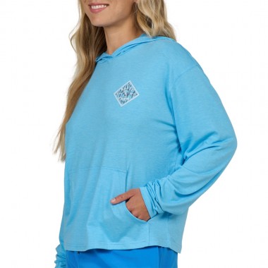 SALTY CREW TIPPET FILL W TECH HOODIE POOL BLUE