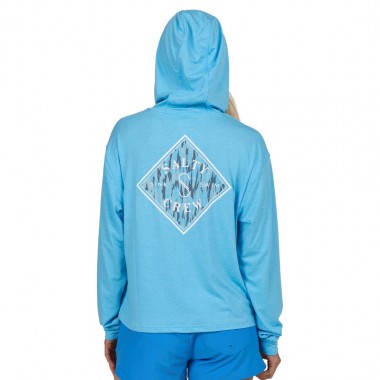 SALTY CREW TIPPET FILL W TECH HOODIE POOL BLUE