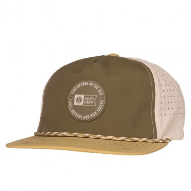SALTY CREW TOPSHOT SNAPBACK CAP OLIVE/GOLD