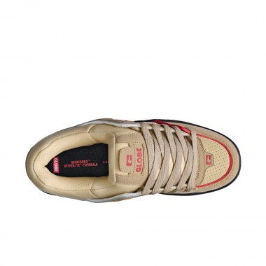 GLOBE FUSION SHOES KHAKI/RED