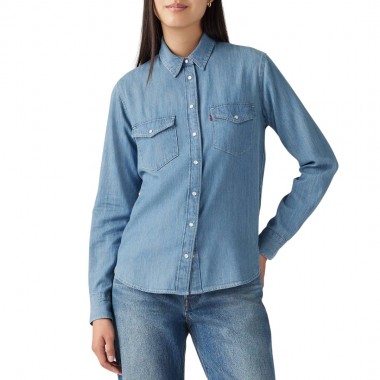 LEVI’S® ICONIC WESTERN W LS SHIRT MED INDIGO/WORN IN