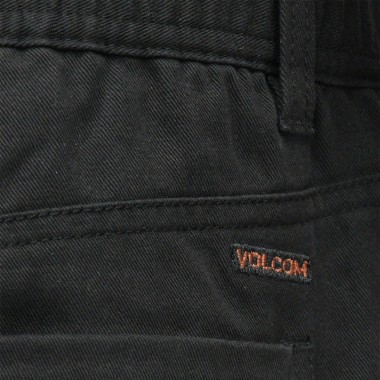 VOLCOM CHILLOW PLEAT ELASTIC WAIST PANTS ANTIQUE BLACK
