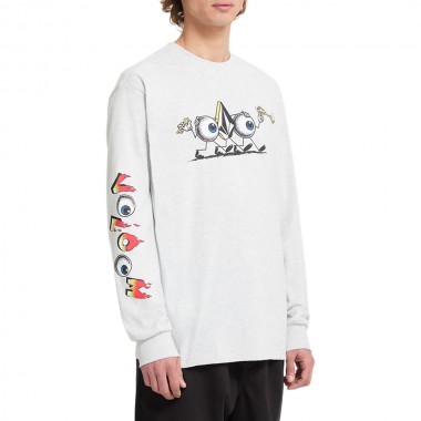 VOLCOM DANIEL SHEPARD BUDZ LS T-SHIRT BONE HEATHER