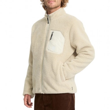 VOLCOM MUZZER FUZZAR ZIP SHERPA SWEATSHIRT STONE