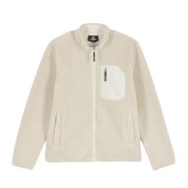 VOLCOM MUZZER FUZZAR ZIP SHERPA SWEATSHIRT STONE