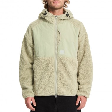 VOLCOM NOMAA SHERPA ZIP HOODIE GREEN TEA