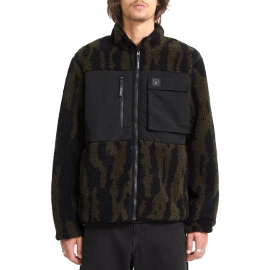 VOLCOM STORM STONE SHERPA ZIP SWEATSHIRT SAGE LEAF