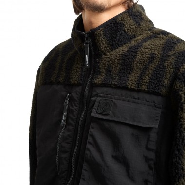 VOLCOM STORM STONE SHERPA ZIP SWEATSHIRT SAGE LEAF
