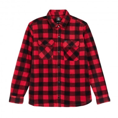 VOLCOM BOWERED FLEECE LS SHIRT LIFEGUARD RED