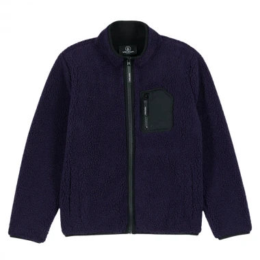 VOLCOM MUZZER FUZZAR K ZIP SHERPA SWEATSHIRT DARK PURPLE