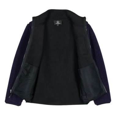 VOLCOM MUZZER FUZZAR K ZIP SHERPA SWEATSHIRT DARK PURPLE
