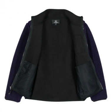 VOLCOM MUZZER FUZZAR K ZIP SHERPA SWEATSHIRT DARK PURPLE