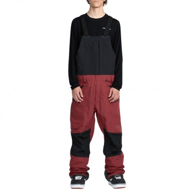 VOLCOM RAIN GORE-TEX SNOW BIB OVERALL BURNT RED