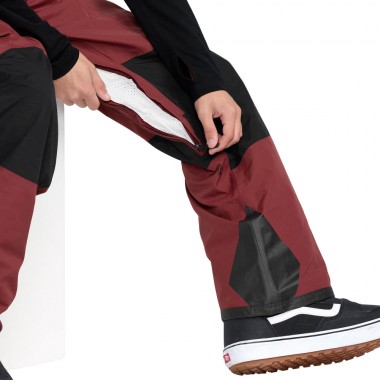 VOLCOM RAIN GORE-TEX SNOW BIB OVERALL BURNT RED