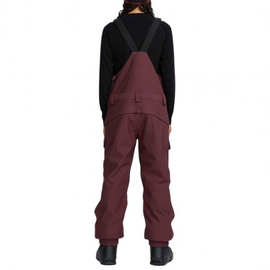 VOLCOM CRESTON 3D STRETCH W SNOW BIB OVERALL OXBLOOD