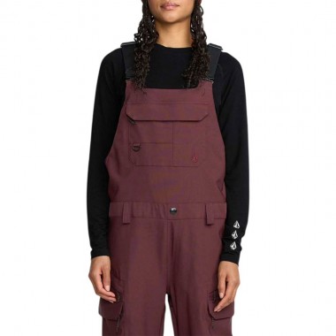 VOLCOM CRESTON 3D STRETCH W SNOW BIB OVERALL OXBLOOD