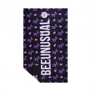 BEE UNUSUAL HOLY SHIT BEACH TOWEL 100X150 BLACK/PURPLE