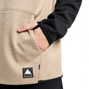 BURTON CROWN WEATHERPROOF HOODIE SUMMIT TAUPE HEATHER/TRUE BLACK