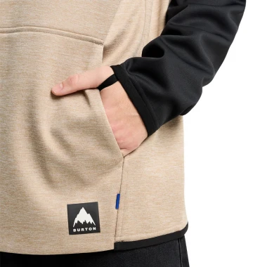 BURTON CROWN WEATHERPROOF HOODIE SUMMIT TAUPE HEATHER/TRUE BLACK