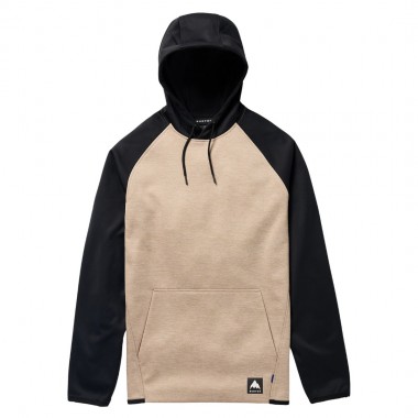 BURTON CROWN WEATHERPROOF HOODIE SUMMIT TAUPE HEATHER/TRUE BLACK
