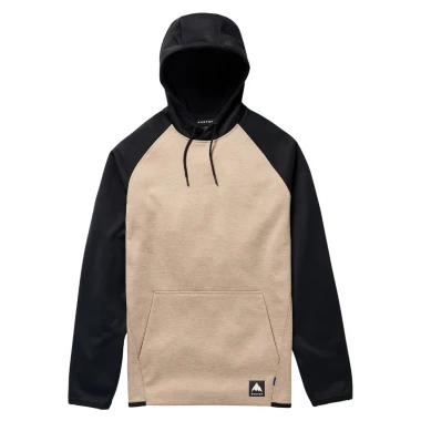 BURTON CROWN WEATHERPROOF HOODIE SUMMIT TAUPE HEATHER/TRUE BLACK