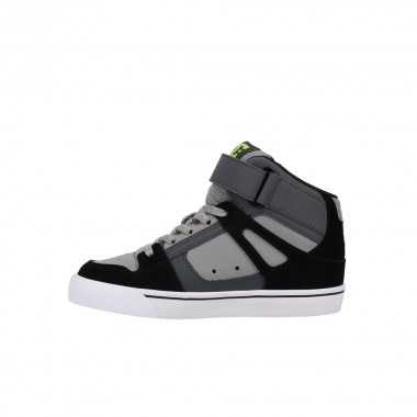 DC PURE HIGH-TOP EV K SHOES BLACK/DARK GREY/GREY