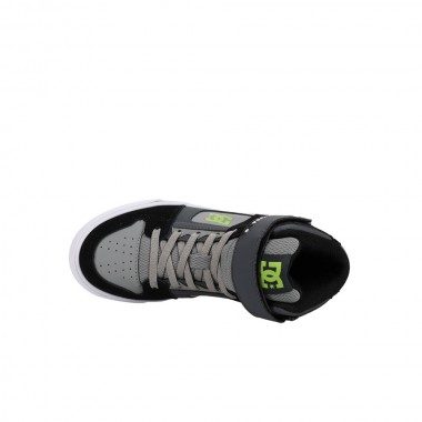 DC PURE HIGH-TOP EV K SHOES BLACK/DARK GREY/GREY