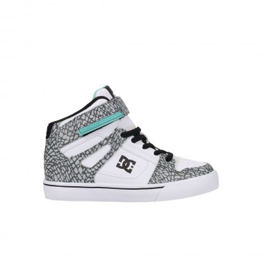 DC PURE HIGH-TOP EV SN K SHOES WHITE/GREY/BLACK