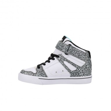 DC PURE HIGH-TOP EV SN K SHOES WHITE/GREY/BLACK