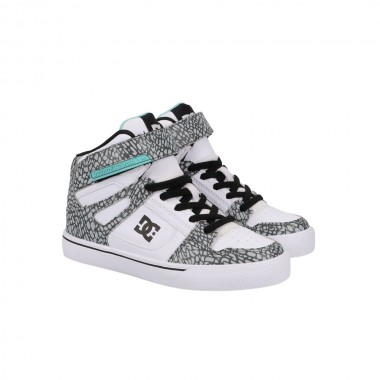DC PURE HIGH-TOP EV SN K SHOES WHITE/GREY/BLACK