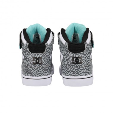 DC PURE HIGH-TOP EV SN K SHOES WHITE/GREY/BLACK
