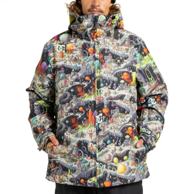 DC BASIS PRINT SNOW JACKET OUTER WORLD BLACK