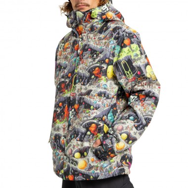 DC BASIS PRINT SNOW JACKET OUTER WORLD BLACK