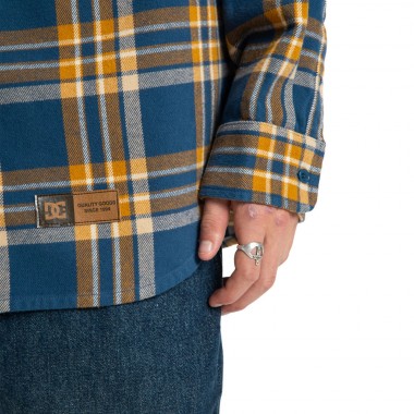 DC MARSHAL FLANNEL LS SHIRT DARK DENIM
