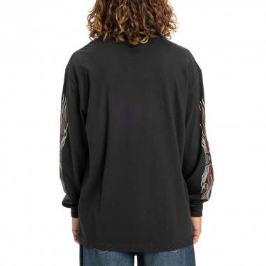 DC BURN OUT LS T-SHIRT BLACK