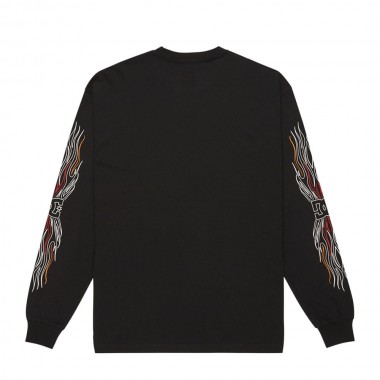 DC BURN OUT LS T-SHIRT BLACK