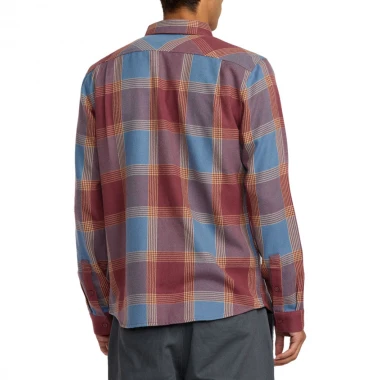 RVCA THATLL WORK FLANNEL LS SHIRT RED EARTH