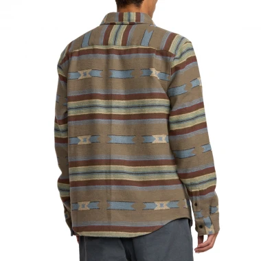 RVCA DAYSHIFT BLANKET FLANNEL LS SHIRT MUSHROOM