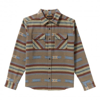 RVCA DAYSHIFT BLANKET FLANNEL LS SHIRT MUSHROOM