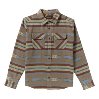 RVCA DAYSHIFT BLANKET FLANNEL LS SHIRT MUSHROOM
