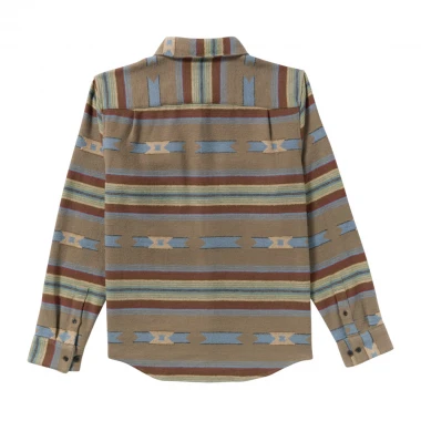 RVCA DAYSHIFT BLANKET FLANNEL LS SHIRT MUSHROOM