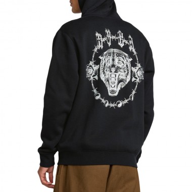 RVCA BENJ TIGER EYES ZIP HOODIE BLACK